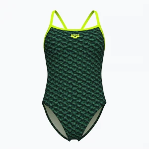 Obrázek produktu Dámské jednodílné plavky arena Monogram Challenge Back dark sage multi / artic lime Zelená