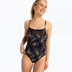 Obrázek produktu Dámské jednodílné plavky ROXY Active Basic Printed anthracite athletic hibiscus Černá