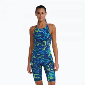 Obrázek produktu Dámské jednodílné plavky TYR Thresher Open Back Hyperblitz blue / green