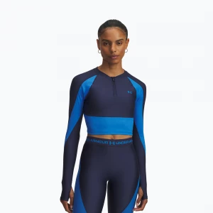 Obrázek produktu Dámské tréninkové tričko Longsleeve Under Armour HeatGear Rib 1 / 4 Zip washed navy / blue atlantis / blue atlantis Námořnická modř