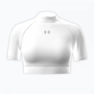 Obrázek produktu Dámské tréninkové tričko Under Armour HeatGear Crop Mock white / halo gray Bílá