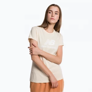 Obrázek produktu Dámské tričko New Balance Essentials Stacked Logo Co béžové NBWT31546