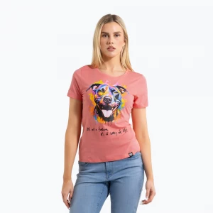 Obrázek produktu Dámské tričko Pitbull Watercolor coral