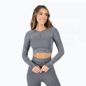 Obrázek produktu Dámský tréninkový longsleeve top MITARE Push Up Max Crop Top tmavě šedý K084