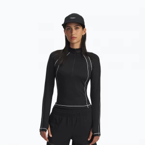 Obrázek produktu Dámský tréninkový Longsleeve Under Armour ColdGear Textured 1 / 2 Zip Black / White / Metallic Silver