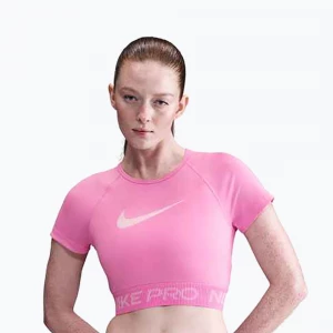 Obrázek produktu Dámský tréninkový top Nike Pro Dri-Fit Graphic Cropped playful pink / pink foam / white