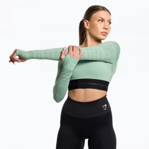 Obrázek produktu Dámský tréninkový top s dlouhým rukávem Gymshark Vision Crop Top green / black