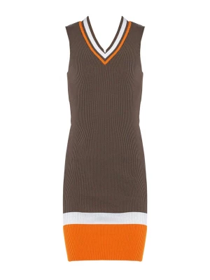 Obrázek produktu Dandalo Úpletové šaty khaki / oranžová / bílá