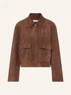 Obrázek produktu Darling Harbour Jerseyová Bunda V Koženém Vzhledu dark brown