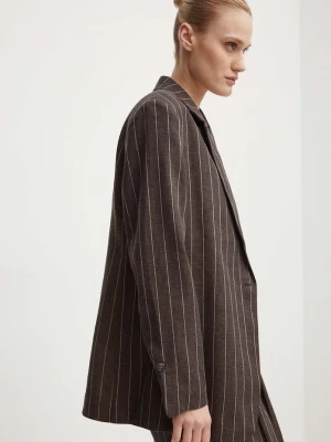 Obrázek produktu Day Birger et Mikkelsen Plátěné sako Day Birger et Mikkelsen Emile - Casual Linen Stripe hnědá