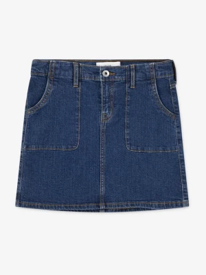 Obrázek produktu Denimová sukně Abercrombie & Fitch melírovaná tmavě modrá