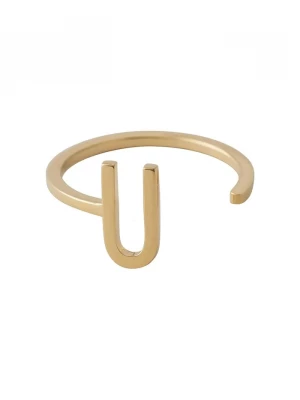 Obrázek produktu Design Letters Pozlacený stříbrný prsten Design Letters zlatá