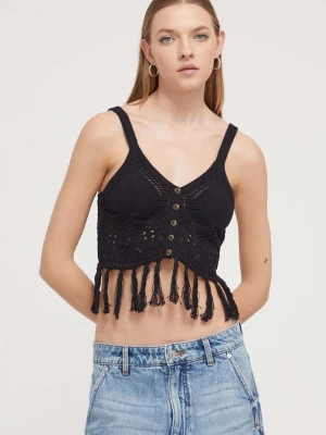 Obrázek produktu Desigual Bavlněný plážový top Desigual TOP MADAGASCAR černá