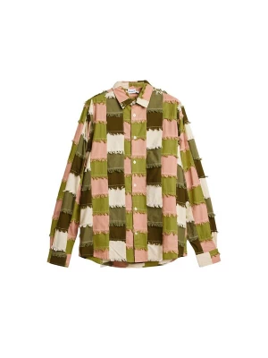 Obrázek produktu Desigual Košile krémová / zelená / olivová / růže