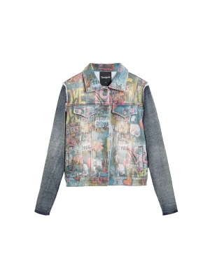 Obrázek produktu Desigual Přechodná bunda modrá džínovina / žlutá / světle zelená / pitaya