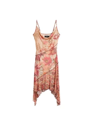 Obrázek produktu Desigual Šaty 'Asymmetric' béžová / hnědá / pink
