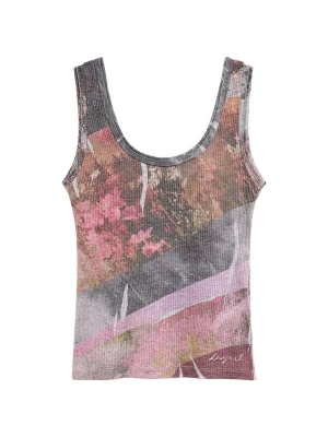 Obrázek produktu Desigual Top velbloudí / šedá / tmavě fialová / starorůžová