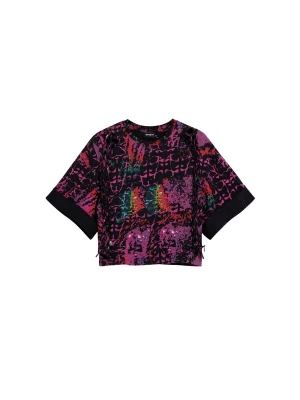 Obrázek produktu Desigual Tričko fialová / tmavě růžová / černá