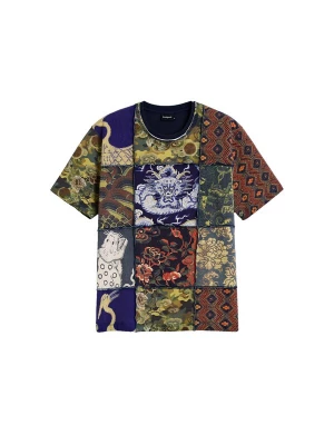 Obrázek produktu Desigual Tričko námořnická modř / hnědá / khaki / červená