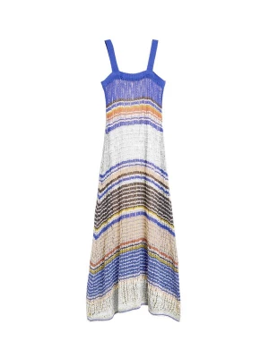 Obrázek produktu Desigual Úpletové šaty královská modrá / tmavě hnědá / oranžová / offwhite