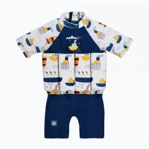 Obrázek produktu Dětská plavecká kombinéza Splash About Sleeved Floatsuit tug boats Námořnická modř