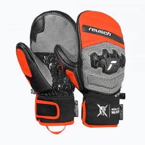 Obrázek produktu Dětské lyžařské rukavice Reusch Worldcup Warrior GS Mitten black / silver / fluo red šedá