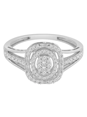 Obrázek produktu Diamant Exquis Prsten 'Ring aus 375 Weißgold mit Diamant' stříbrná
