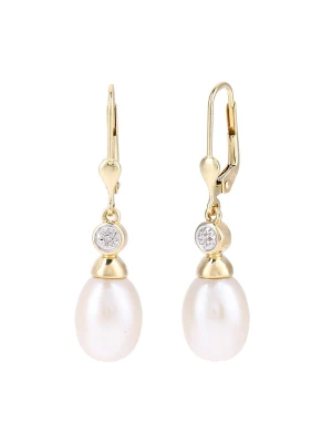 Obrázek produktu DIAMANT LETERNEL Náušnice 'Ohrhänger aus 375 Gelbgold mit Diamant mit Perle' zlatá DIAMANT L'ÉTERNEL