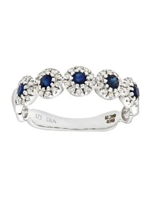 Obrázek produktu DIAMANT LETERNEL Prsten 'Eternity-Ring aus 375 Weißgold mit Diamant mit Saphir' stříbrná DIAMANT L'ÉTERNEL