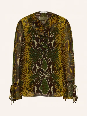 Obrázek produktu Diane Von Furstenberg Košilová Halenka Paola S Volánky tmavě hnědá / koňaková / zelená