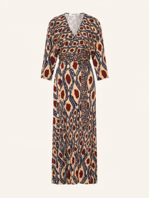 Obrázek produktu Diane Von Furstenberg Šaty Ivara Se Zavinováním S 3 / 4 Rukávy béžová / hnědá / tmavě modrá
