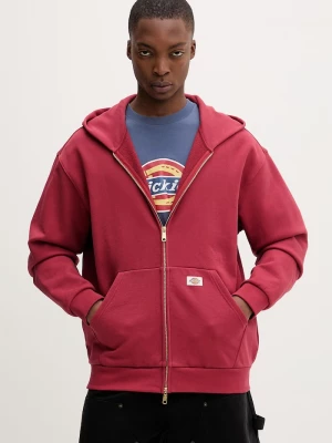Obrázek produktu Dickies rozepínací mikina s kapucí pánská s bavlnou červená