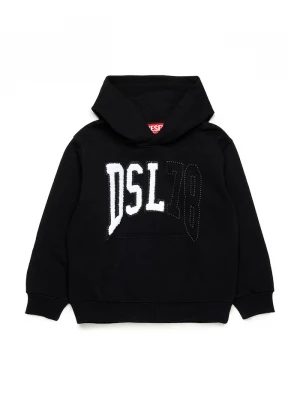 Obrázek produktu Diesel Dětská bavlněná mikina Diesel SBOXTHOOD OVER SWEAT-SHIRT černá