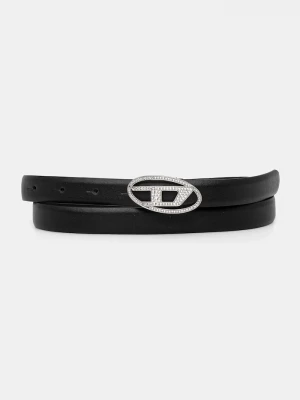 Obrázek produktu Diesel Kožený pásek Diesel OVAL D LOGO B-1DR STRASS 20 černá