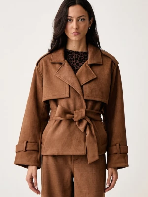 Obrázek produktu DKNY bunda dámská z imitace semiše hnědá