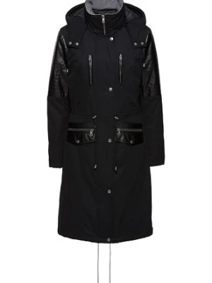 Obrázek produktu Dlouhá parka se vsadkou z umělé kůže BonPrix