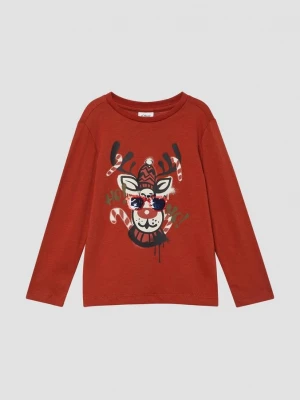 Obrázek produktu Dlouhý rukáv s předním potiskem X-Mas a oboustranným flitrovým detailem s.Oliver červená