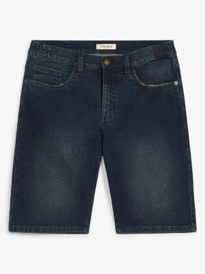 Obrázek produktu Długie bermudy jeansowe z elastyczną wstawką w pasie, relaxed fit BonPrix niebieski