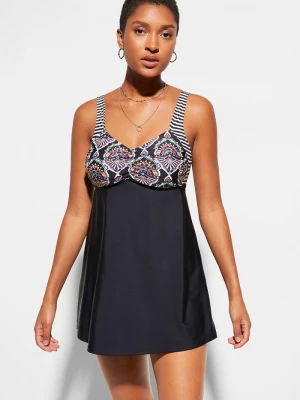 Obrázek produktu Długie tankini (2 części) z figami bikini highwaist BonPrix czarny