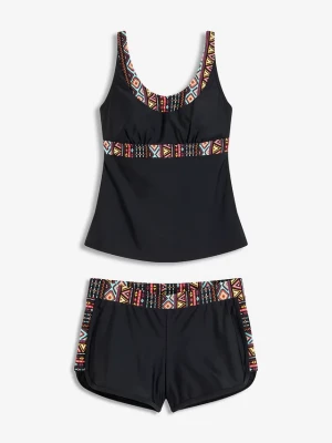 Obrázek produktu Dłuższe tankini z szortami kąpielowymi (2 części) BonPrix czarny