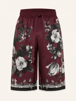 Obrázek produktu Dolce & Gabbana Hedvábné Šortky tmavě červená / bílá / černá
