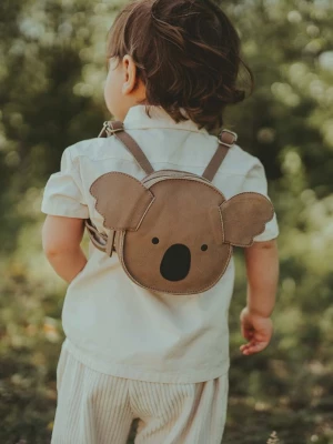 Obrázek produktu Donsje Dětský kožený batoh Donsje Kapi Classic Backpack Koala béžová