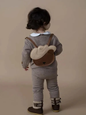 Obrázek produktu Donsje Dětský kožený batoh Stanzen Backpack Cowboy Bear hnědá