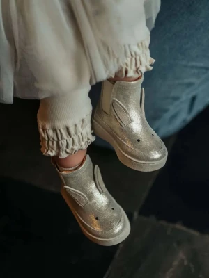 Obrázek produktu Donsje Kojenecké kožené boty Kheera Boots Bunny stříbrná