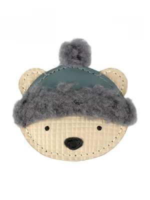 Obrázek produktu Donsje sponka do vlasů dětská kůženná Stanzen Clip Polar Bear béžová