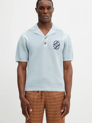 Obrázek produktu Drôle de Monsieur Bavlněné polo tričko Drôle de Monsieur Polo Maille Monogramme Drole de Monsieur modrá