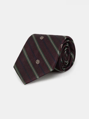 Obrázek produktu Drôle de Monsieur Hedvábná kravata La Cravate Rayure Monogramme Drole de Monsieur fialová