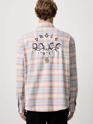 Obrázek produktu Drôle de Monsieur košile pánská bavlněná Boxy Flanel Checked Drole de Monsieur oranžová