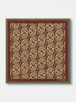 Obrázek produktu Drôle de Monsieur malý šátek pánský hedvábný Chain Link Monogram Drole de Monsieur zelená