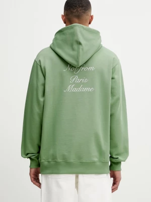Obrázek produktu Drôle de Monsieur mikina s kapucí pánská bavlněná Le Hoodie Slogan Calligraphy Drole de Monsieur zelená
